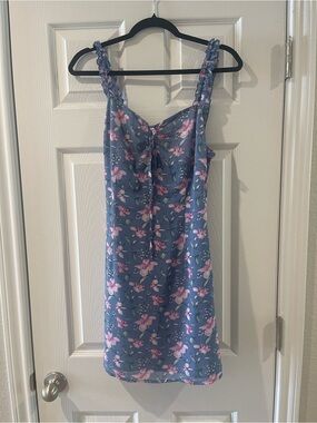 Nasty Gal Floral Ruffled Strap Slip Dress Y2K inspired size 6